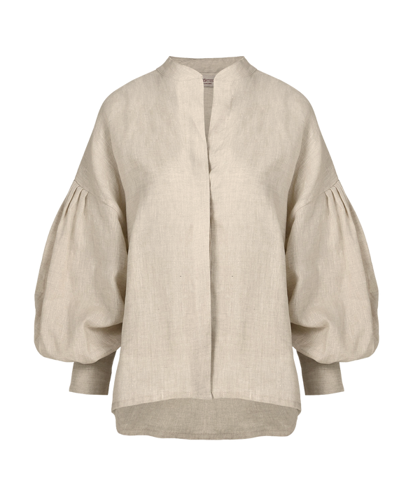 CAMISA PASSIFLORA OVERSIZE BEIGE