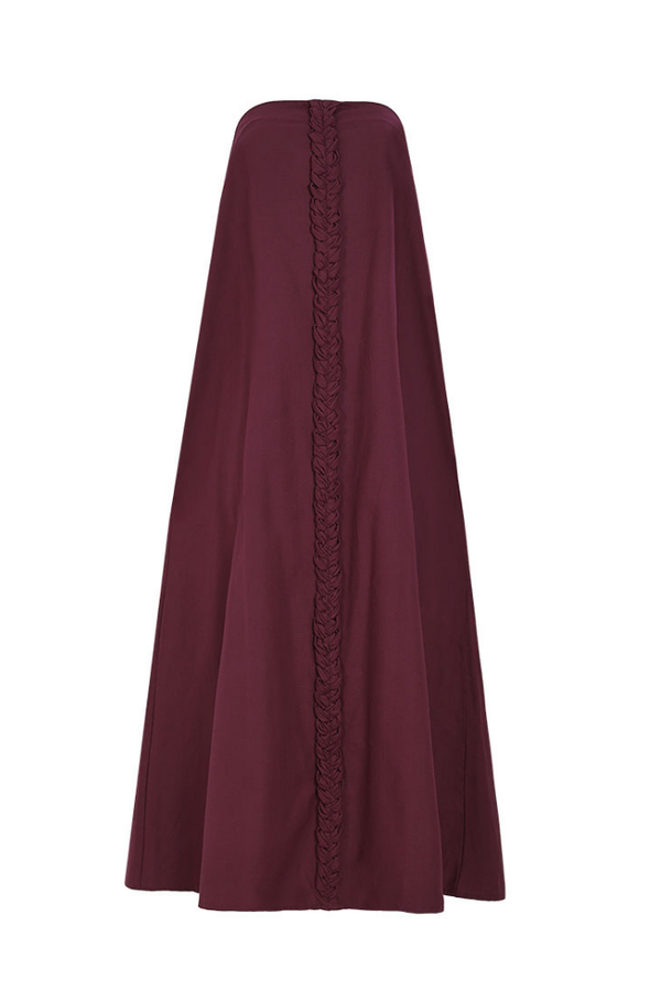 VESTIDO STRAPLESS AURA BURGUNDY